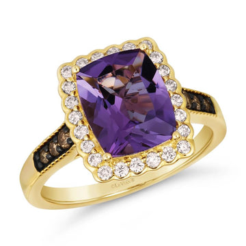 Le Vian Chocolatier® Ring featuring Antique Cushion Grape Amethyst™